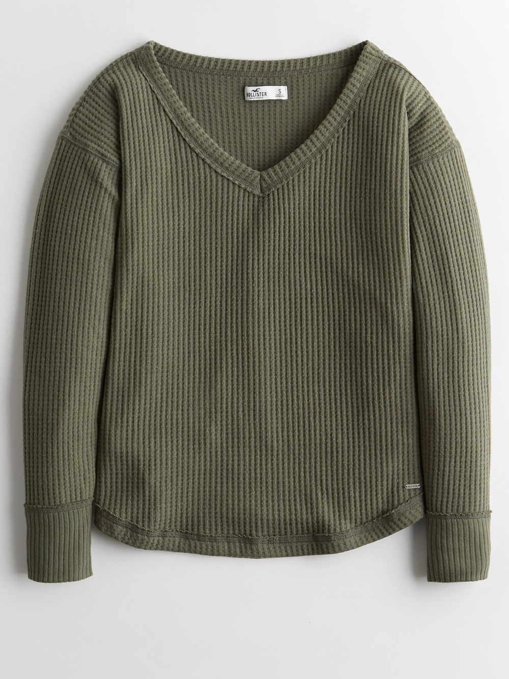 Hollister Oversized Waffle Thermal Longsleeve Top